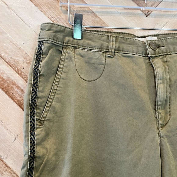 Chino by Anthropologie Women’s Chino Pant Relaxed Fit Green Side Stripe Size 31 - Picture 5 of 8